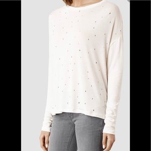 All Saints Fir Top in Nude Stone Size Medium